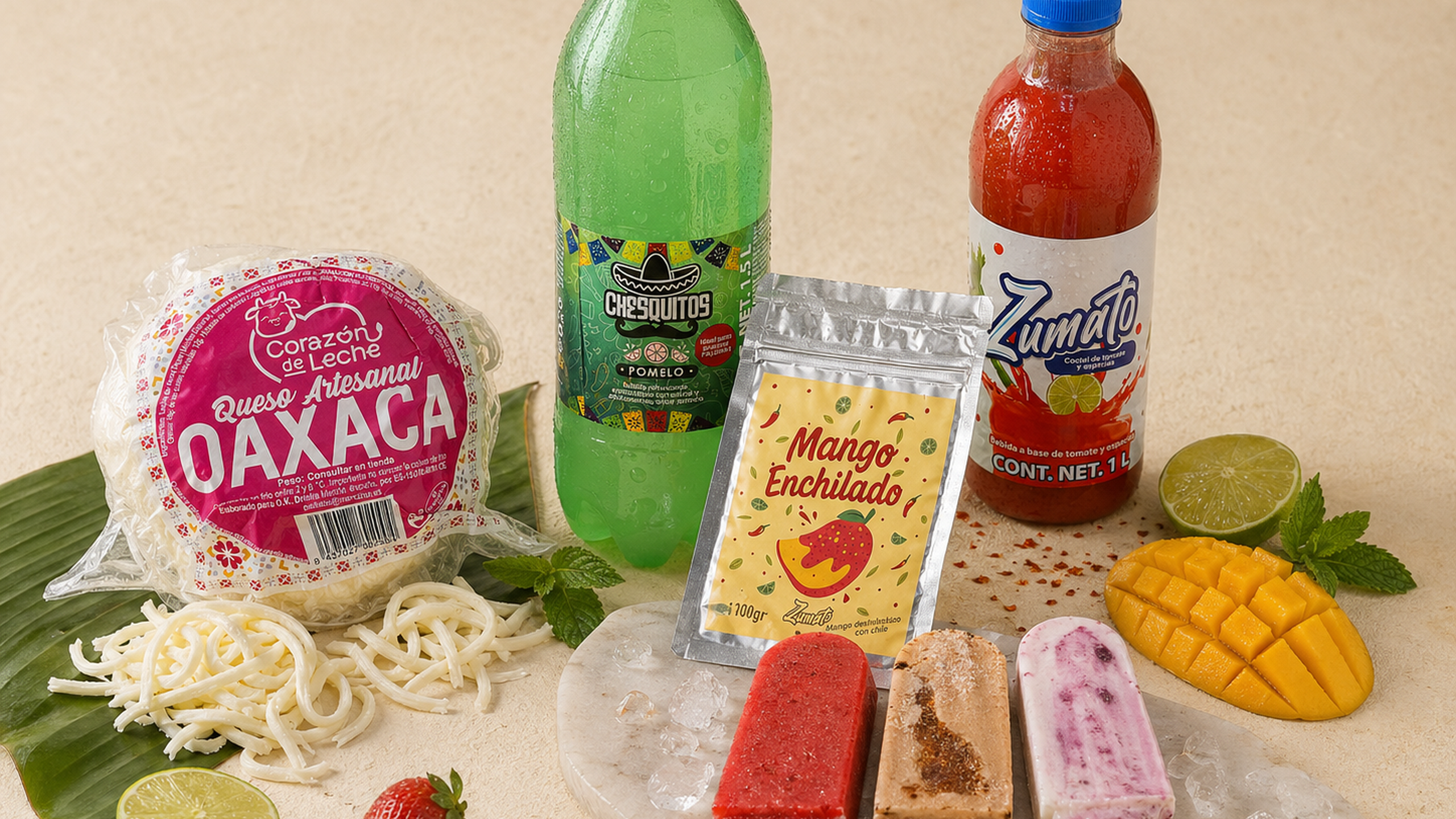 Catálogo OK Drinks — paletas, queso, bebidas y snacks artesanales